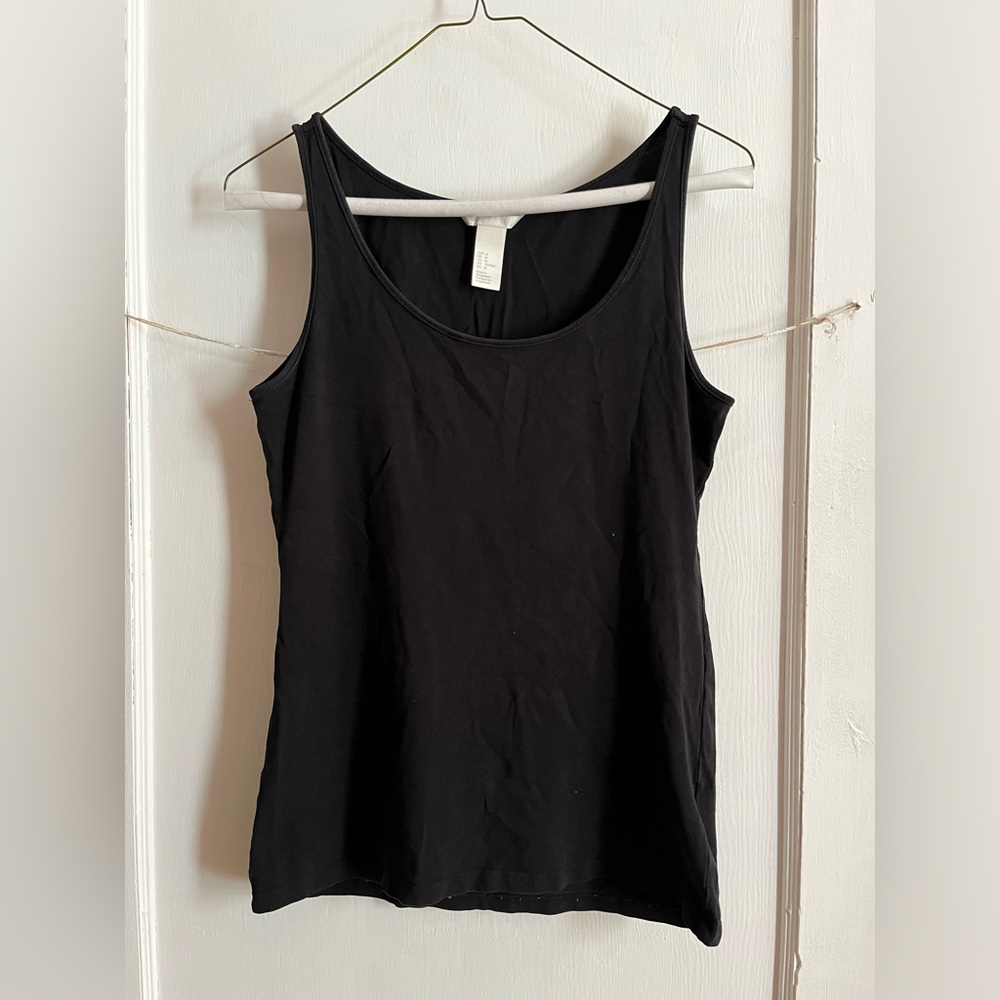 H&M Basics Black Tank Top, Sized M